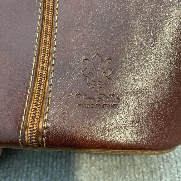 Leather Crossbody Bag Womens Small Brown Made In Italy Adjustable Strap - Picture 2 of 7